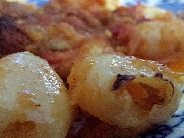 Pečeni lignji v paradižnikovi omaki